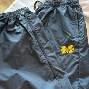 MICHIGAN Blue Athletic Track Pants with Yellow Logo Size XXL
